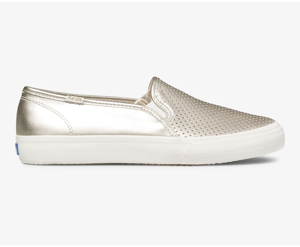 Slip Ons Keds Mujer Dorados - Double Decker Metallic - 0761-MOCNS